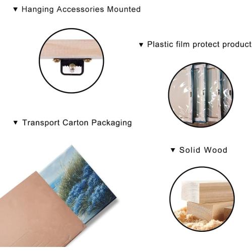 LASMOND Romantic Beach Wall Art for Living Room Blue Sea Turtle Lovers Canvas Painting Prints Ocean Sandy Romance Flowers Large Bedroom Office Decor Artwork (40x20 Inches)