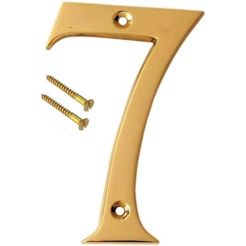 eSplanade 4 Brass House Hotel Door Number Plaque Numeric Numerical Digit 0-9 (7 (Seven))