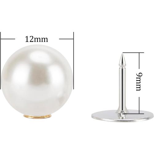 ZENGLU 8 Sets 12mm No-sew Pearl Buttons, Detachable Reusable Pins, Fixed Brooches, DIY Sweater Buttons, Woolen Sweaterspearl Button Set, for Women (Pearl, 12mm)