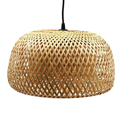 Rattan Pendant Lights, Bamboo Wicker Rattan Pendant Light Fixture Asian Retro Hanging Lamp Ceiling Lamp, Handmade DIY Wicker Hanging Lamp, for Kitchen Island, Dining Room, Living Room, Bedroom
