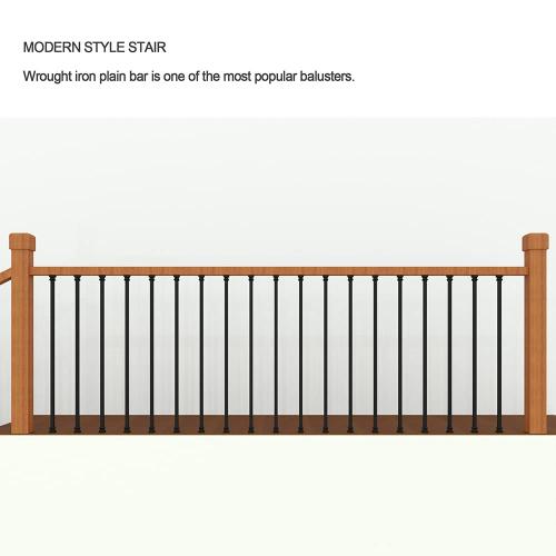 Iron Balusters - Hollow Metal Spindles for Staircase - 44 X 1/2 - Box of 10 (Satin Black)