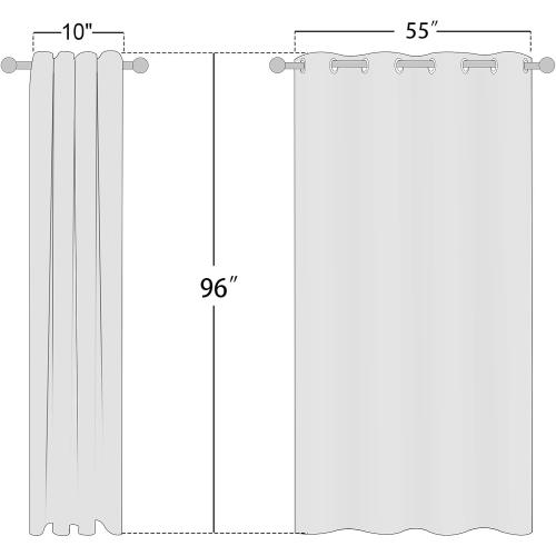 NICETOWN Flax Linen Semi Sheer Curtains 96 inches Long, Grommet Vertical Drapes Privacy Added with Light Filtering Window Treatments for Bedroom/Living Room, Natural, W55 x L96
