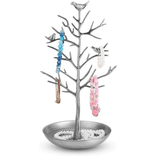 Fashion Jewelry Display Stand Money Tree Earrings Necklace Hanging Jewelry Display Storage Tools(Antique Sliver)