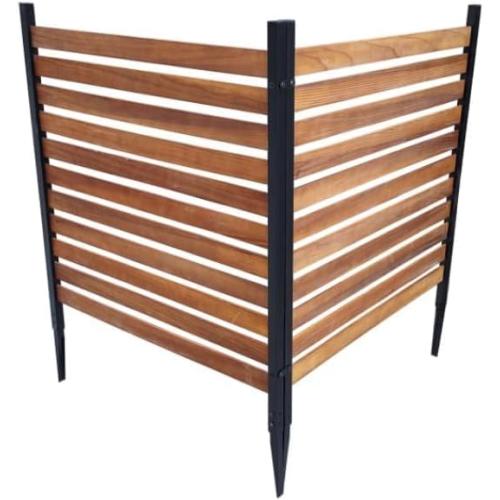 50 in H* 38 in W * 2 Panels of Pine Wood Privacy Screen,Trash Can Fence,Wood Fence Panel,and Air Conditioning Outdoor Units Decorate The Courtyard (Wooden)