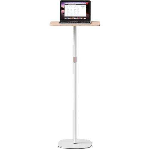 Portable Standing Desk, Adjustable Height 18’‘-47’’ Mobile Floor Desk, Small Laptop Stand for Home Office, Easy to Assemble, Compact Design