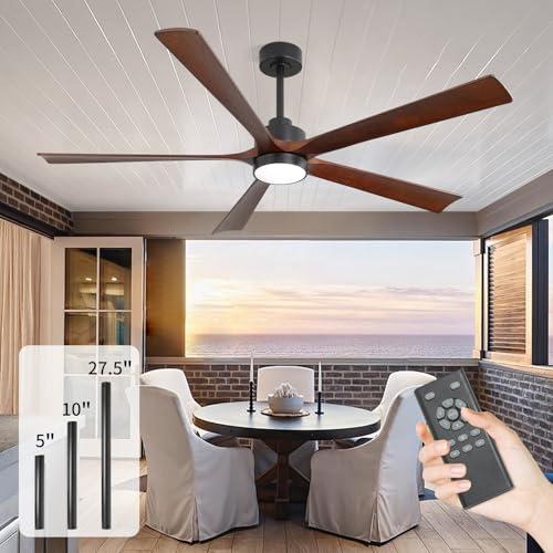 60 Ceiling Fans with Lights,5 Blade Ceiling Fans with Lights Remote Control,Modern Smart Ceiling Fan with Lightfor Indoor Outdoor Patio Living Room, Bedroom, Office, Summer House ,Christmas Gifts
