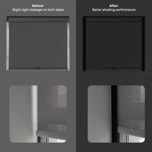 Light Blockers Blackout Side Tracks, PVC Blackout Side Strips for Window Shades and Blinds, Light Blocking Strips for Bedroom 4 Pcs(Black, 58)