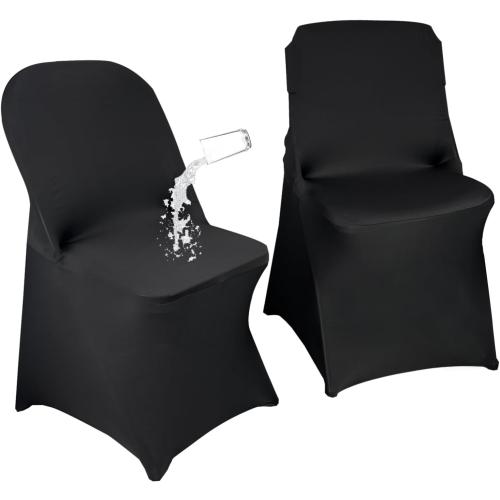 40PCS Stretch Spandex Folding Waterproof Chair Covers,Universal Fitted Chair Cover Protector for Wedding Party Banquet Holidays Celebration Decoratio(40, Black New)