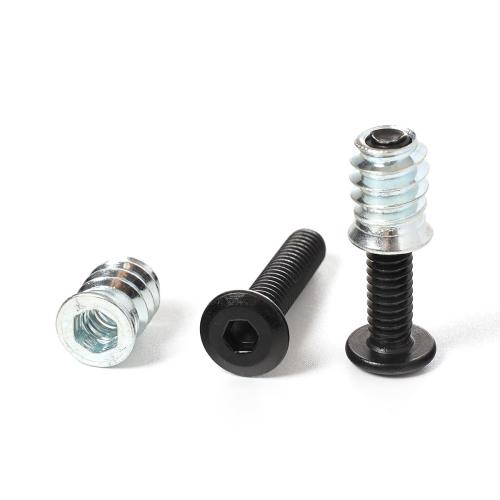 30 Sets 1/4-20 Threaded Inserts and Bolts Kit for Woodworking Wood Inserts and Bolts