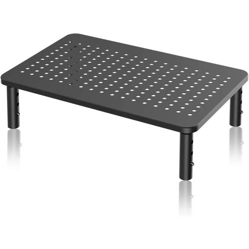 suptek Computer Monitor Stand Riser,Monitor Riser for Laptop, Printer, Notebook and All Flat Screen TV Display with Vented Platform,3 Height Adjustable Laptop Riser,1 Pack,***Black*** (MST003)