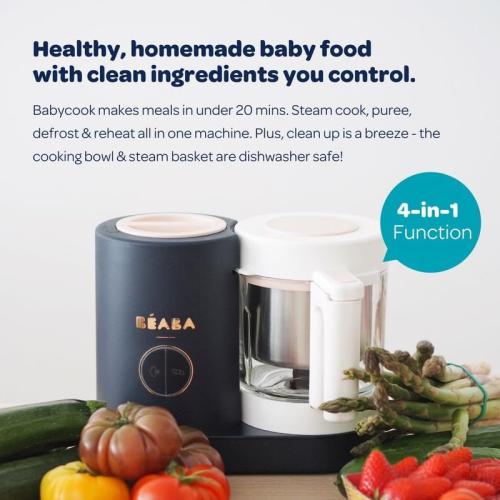 BEABA Babycook NEO Baby Food Maker, Borosilicate Glass & Stainless Steel, 42 oz. Capacity for Multi-Stage Use, Inventor & Global Leader of Baby Food Processors, Trusted for over 35 years, Midnight ‼️has mild stains ‼️