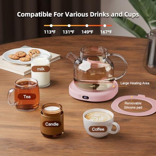 Coffee Mug Warmer Set Smart Electric Heated Cup Beverage Tea Candle Plate