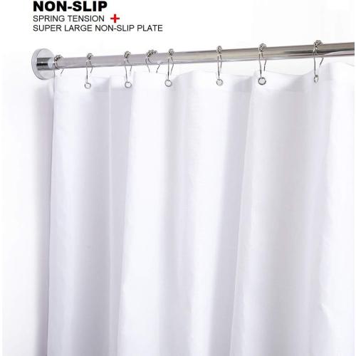 BRIOFOX Shower Curtain Rod 43-73 Inches, Never Rust and Non-Slip Spring Tension Rod for Bathroom, Polished 304 Stainless Steel