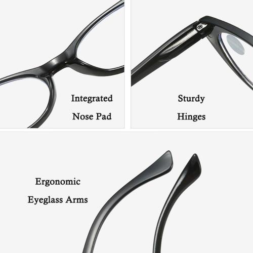 Color Black Rhinestone 2.75 Generic Fashion Cat Eye Reading Glasses for Women, Blue Light Blocking Computer Reader with Spring Hinges