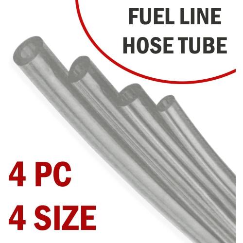 4 Sizes Petrol Fuel Gas Line Pipe Hose Tubing For String Trimmer Chainsaw Blower Lawn Mower and other Power Tools For 2 Cycle Small Engine Poulan, Craftman and more (Clear 4PC)