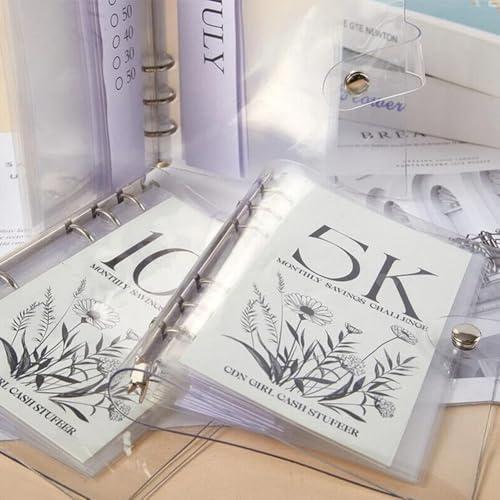12-Month 200 Envelopes Money Saving Challenge Binder, 10k Dollars Money Saving Challenge Book, Loose Leaf Savings Book Challenge Envelope Savings Book (10K)