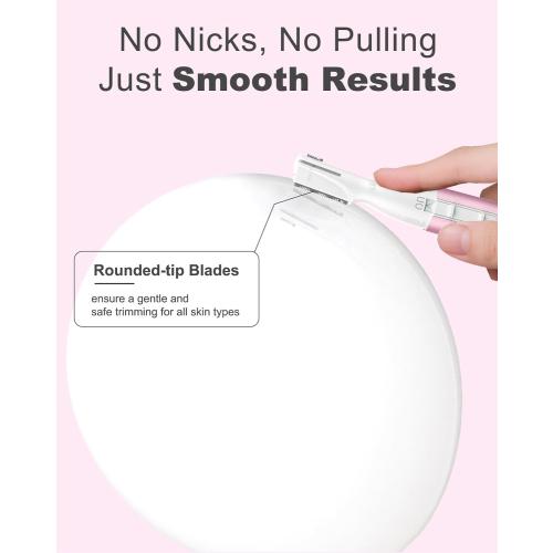 Eyebrow Trimmer, Facial Hair Trimmer Precision Detailer with Rinseable Blade, Battery Powered Double-Sided Eyebrow Razor with Comb, Compact Pen-Size Safe Painless Shaver for Chin Peach-Fuzz