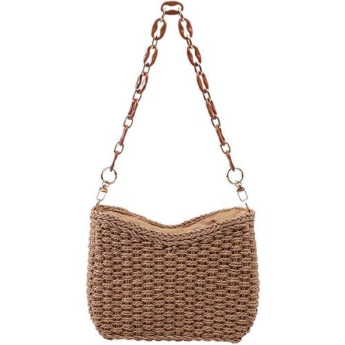 Straw Shoulder Bag Summer Woven Tote Bag Underarm Purse Satchel for Vacation