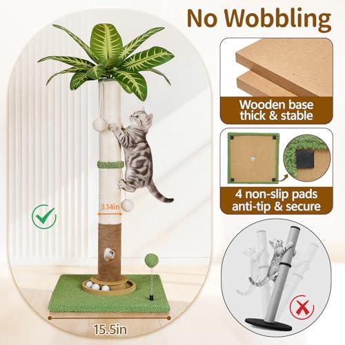 35 Tall Palm Tree Cat Scratching Post Vertical for Indoor Cats