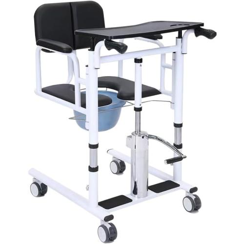 Patient Lift Transfer Chair, Patient Lift Wheelchair for Home,Lightweight Bedside Bathroom Wheelchair for Caregivers Elderly Living (Style 2)