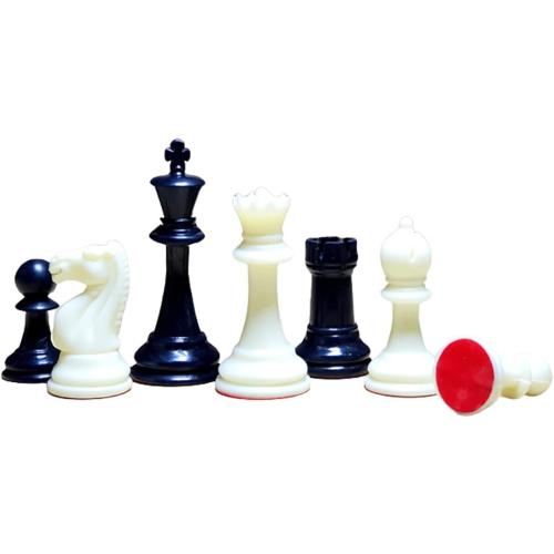 StonKraft - Tournament Chess Pieces (with Two Extra Queens) Chessmen Staunton Coins (3.75 Inch King Height) - 650 Grams (Black and White)