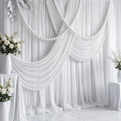 Teyva 100 Pcs Pearl Ball Garland 2.2 Inches White
