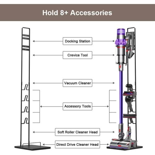 Foho Vacuum Stand for Dyson V11 V10 V8 V7 V6,Stable Metal Storage Bracket Stand Holder for Dyson Handheld DC30 DC31 DC34 DC35 DC58 DC59 DC62 Cordless Vacuum Cleaners & Accessories & Attachments
