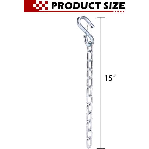 Bow Safety Chain 15 Galvanized Steel with S-Hook Lock Trailer Safety Chain