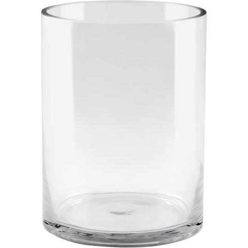 High Large Hand Blown Sturdy Clear Cylinder Glass Vase, Centerpiece Flower Vase for Rose, Tulip, Boquets, Hurricane Candle Holder