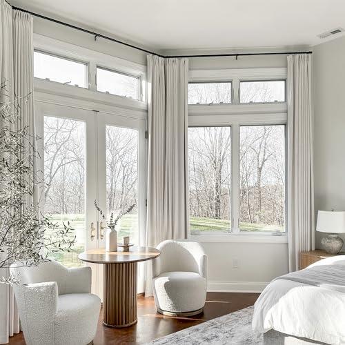 Size 94 inches Color White 100% Blackout Curtains 94 inches Long, Pinch Pleated Linen Blackout Curtains Thermal Insulated Room Darkening Window Curtains & Drapes for Bedroom Living Room W60 x L94 Beige White, 1 Panel