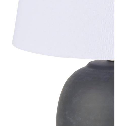 Nourison Home 23 Black Vintage Distressed Ceramic Pot Table Lamp for Bedroom, Living Room, End Table, with White Tapered Drum Shade