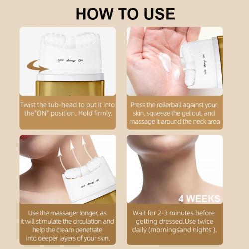 AH-8 Firming Neck Cream for Crepey Skin Body Care Comfort, Moisturizing Tightening Roller Neck Skin Repair Lotions for Women with Day & Night Use