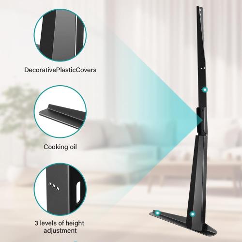 Black Universal TV Stand Tabletop for 27 to 65 inch LCD Flat Screen TV,Max VESA 800 x 400mm, Height Adjustable TV Base Holds up to 88lbs