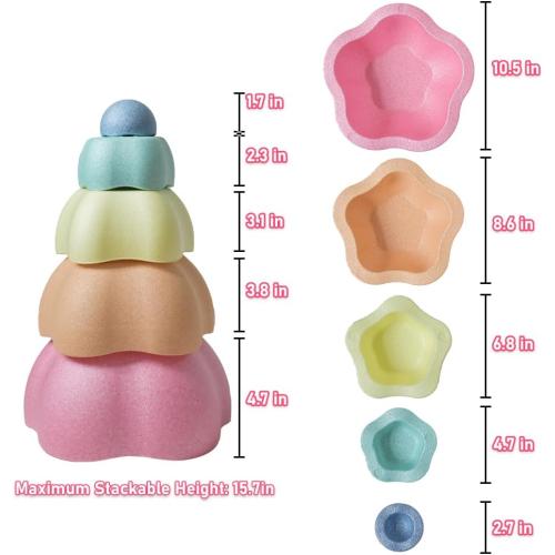 Toddler Stepping Stones, Stimulate Children's Creativity and Imagination, Improve Their Balance and Motor Skills, Flower-Shaped Stepping Stones, 5-Piece Set （Blue）