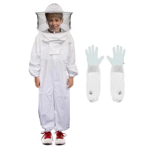 Luwint Kids Full Body Ventilated Beekeeping Suits - Protective Clothing Bee Beekeeper Suit with Gloves (3'11''-4'2'' Height)