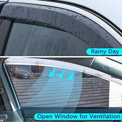2022-2026 Tape-On Rain Guards for Honda Civic Hatchback Side Window Visor Deflectors HB LX Sport Touring EX-L Tinted Vent Shades Protectors 2023 2024 2025