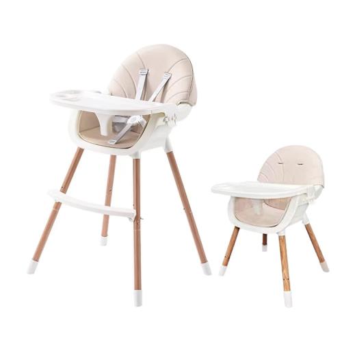 Color White PandaEar 3-in-1 High Chairs for Babies Toddlers, Convertible Infant Highchair with Removable Tray & Safety Harness Adjustable Legs