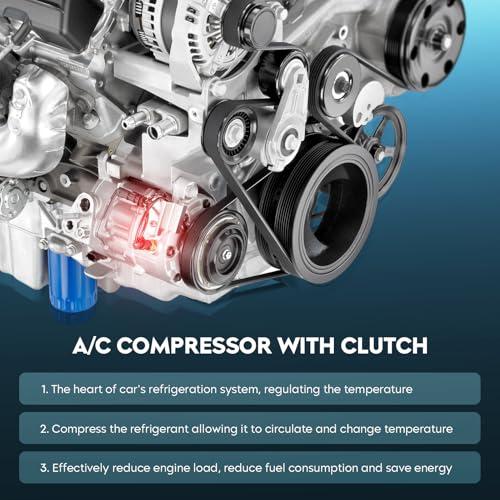 A/C Air Conditioner Compressor With Clutch Fit for Chevrolet Equinox 2.4L 2.4 2012-2014, fit for GMC Terrain 2.4L 2.4 2012-2015 12 13 14 15 Replace for 198312, 22798745, 23255703