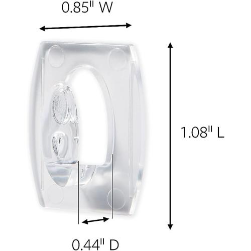 4 packs, Clear Hooks & Strips