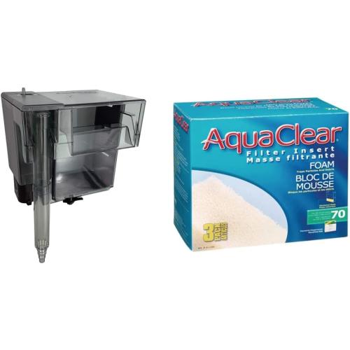 AquaClear 70 Power Filter and Foam Inserts Bundle, 40 to 70 Gallon Aquarium Filter and Filter Media
