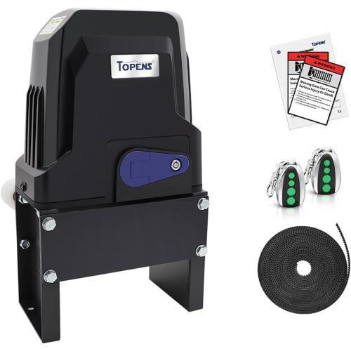 TOPENS BK800 Automatic Sliding Gate Opener Strong Belt Silent Drive Electric Gate Motor for Heavy Driveway Slide Gate Up to 1800 Pounds, Gate Operator AC Powered with 40ft Belt and Remote Control