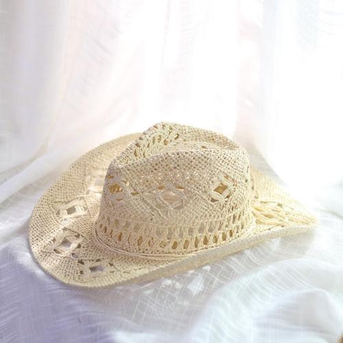 Straw Cowboy Hat for Women and Men, Western Cowgirl Hat for Holiday, Foldable Wide Brim Men Sun Hat, Fishing Hat