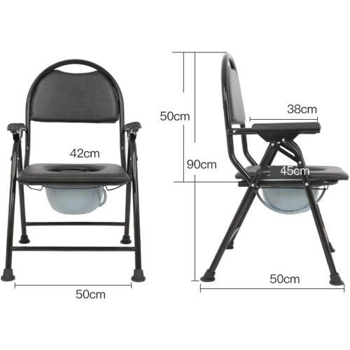 3 in 1 Bedside Commode Medical Handicap Toilet Seat Heavy Duty Bariatric Potty Shower Chair for Disabled Elderly with Padded Cushion Non-Slip Leg Pad