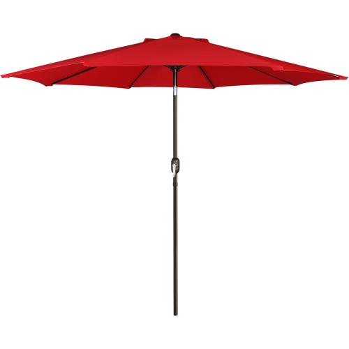Blissun 9' Outdoor Patio Umbrella, Outdoor Table Umbrella, Yard Umbrella, Market Umbrella with 8 Sturdy Ribs, Push Button Tilt and Crank