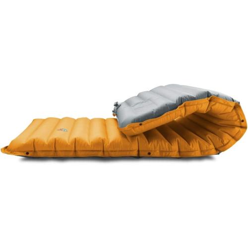 Grey and Sunny Orange 74x24x4 ZOOOBELIVES Extra Thickness Inflatable Sleeping Pad with Built-in Pump, Most Comfortable Camping Mattress for Backpacking, Car Traveling and Hiking, Compact and Lightweight - Airlive2000