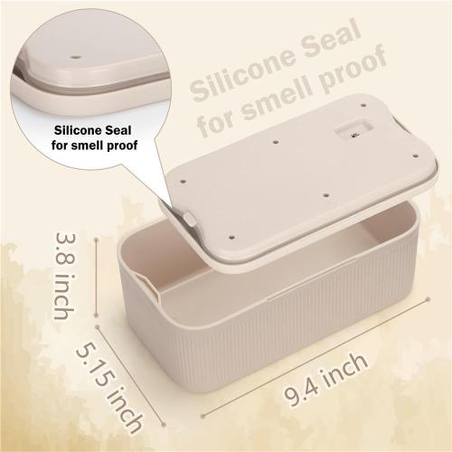 Lockable Storage Box,Medicine Lock Box Travel Case,Refrigerator Bin Container for Food,Medicines,Snacks,Locking Mobile Cell Phone Device Jail,Small Lockbox for Office,Home,School,Father Gift (Cream)