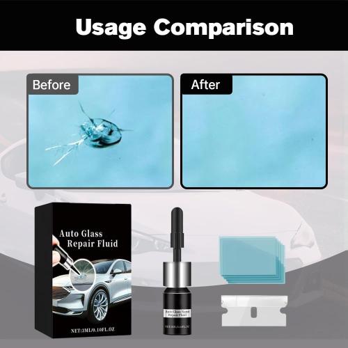 Windshield Crack Repair Kit, 2025 Upgraded Glass Crack Repair Liquid for Windscreen, Cracked Windshield Repair Kit for Car Glass Fixing, Universal Cracks Gone Glass (1pc)