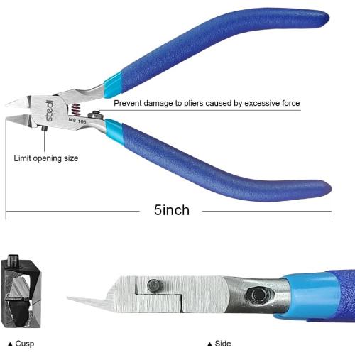 stedi 5-inch Model Nipper, with Ultra-thin Single-edge and Blade Case Plastic Model Tools for Gundam Repairing Plastic Model and Fixing, Blue