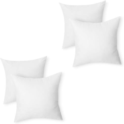 Amazon Basics Square Hypoallergenic Pillow Insert, Down Alternative Fiberfill, Sofa Bed Couch Decorative Stuffer, 20, 4-Pack