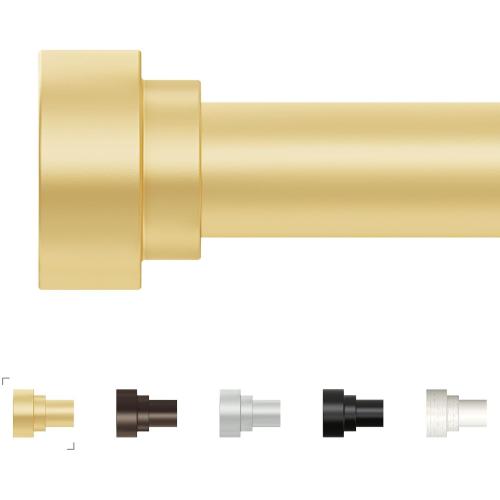 Extra Long Curtain Rods 120 to 170 Inch(10-14ft),1Inch Gold Adjustable Extra Long Curtain Rod,Heavy Duty,Decorative Window Curtains Rods for Bedroom,120-170